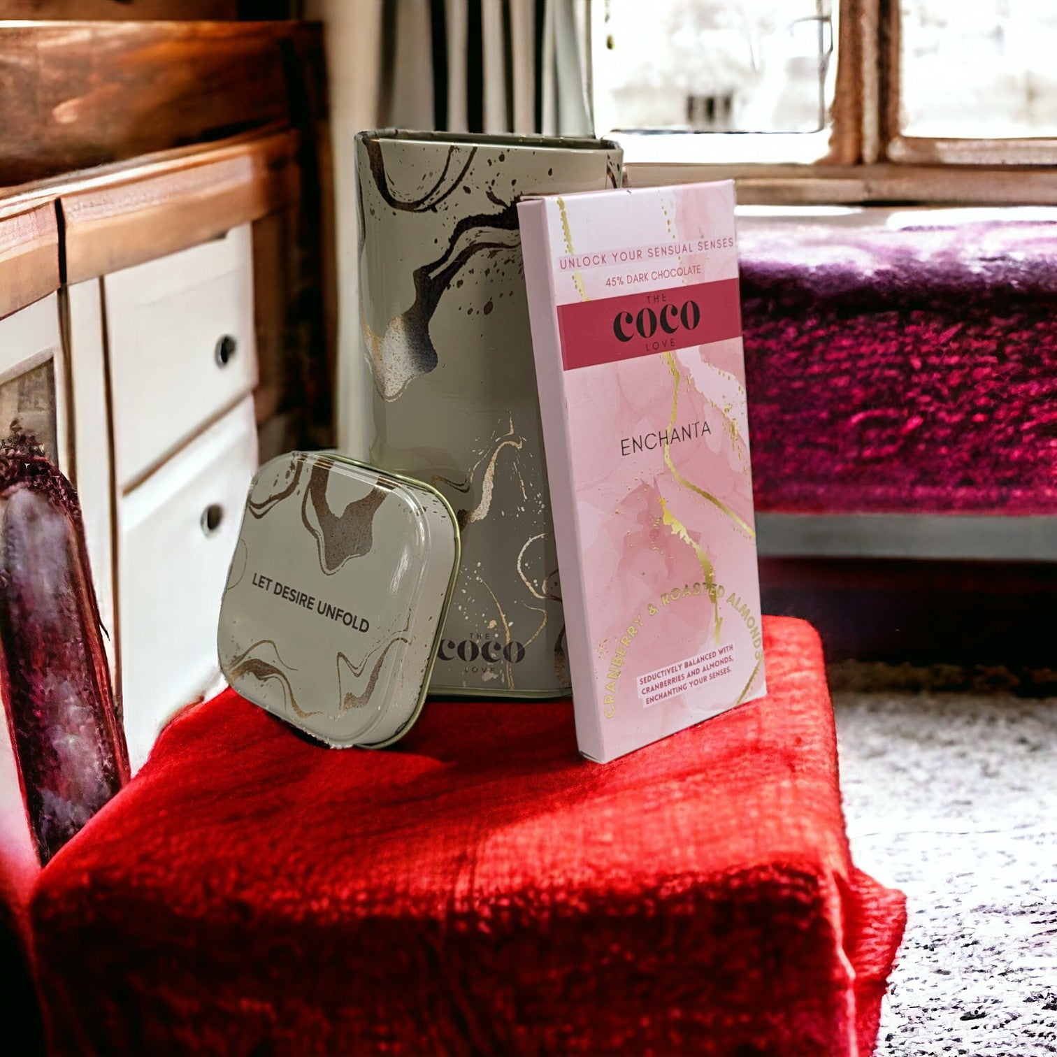 For Her - Enchanta : Cranberries and Almonds | Libido Boosting 45% Dark Chocolate tabs